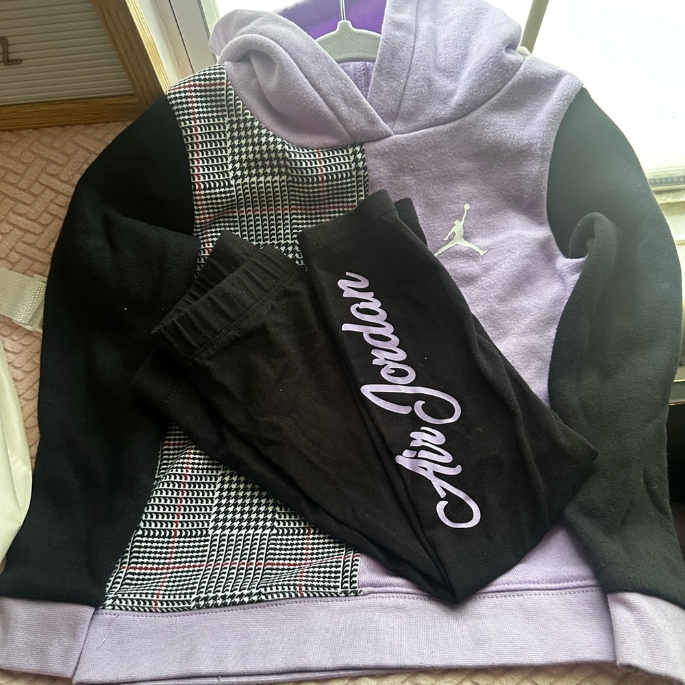 Jordan Purple and Black Color-Block Hoodie